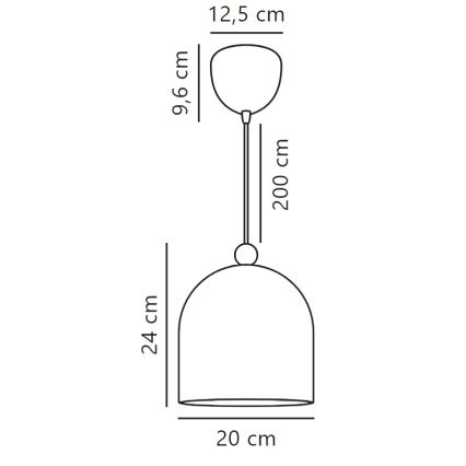 Nordlux - Luster na sajli GASTON 1xE27/40W/230V bela