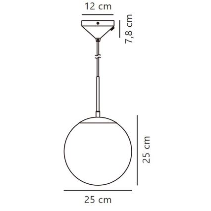 Nordlux - Luster na sajli GRANT 1xE27/25W/230V pr. 25 cm