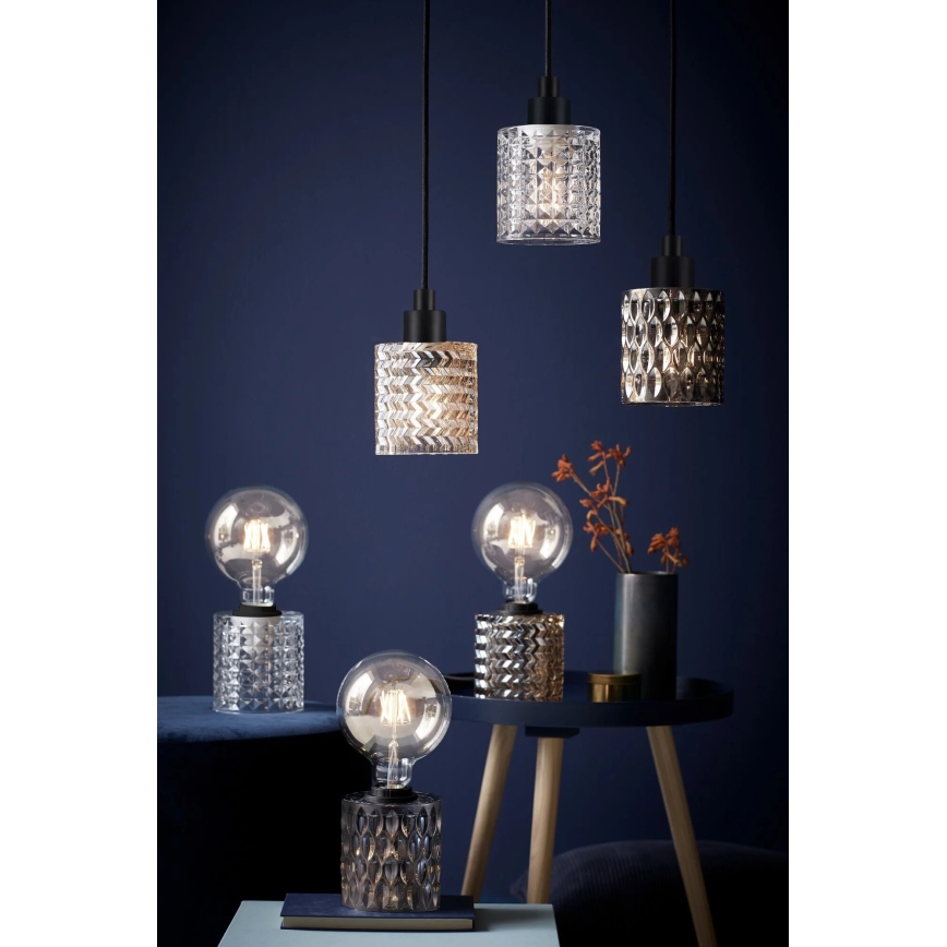 Nordlux - Luster na sajli HOLLYWOOD 1x E27/60W/230V, prečnik 10,8 cm, dimljena boja