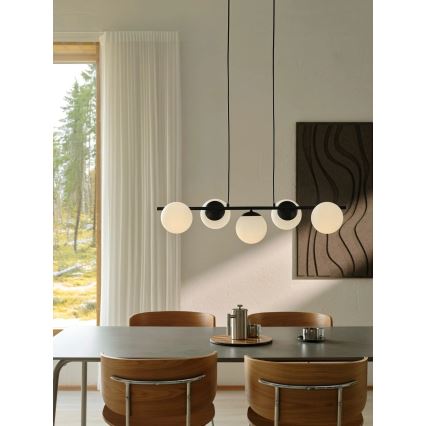 Nordlux - Luster na sajli LILLY 5xE14/10W/230V crna