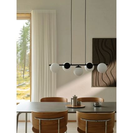 Nordlux - Luster na sajli LILLY 5xE14/10W/230V crna