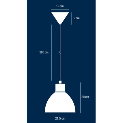 Nordlux - Luster na sajli POP 1xE27/40W/230V crna
