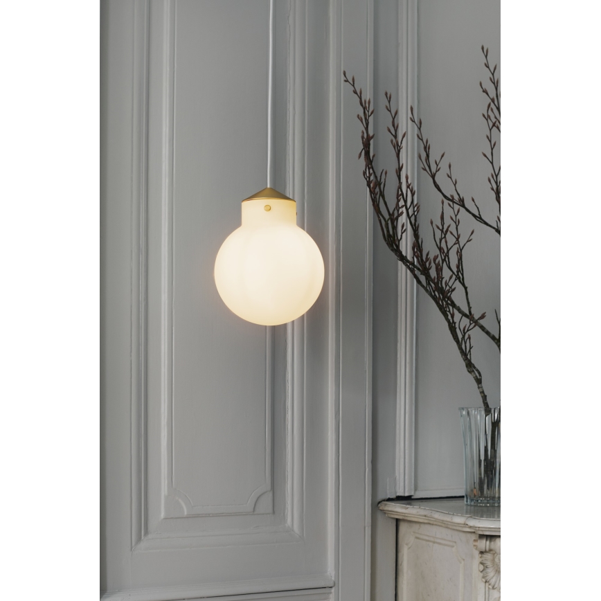 Nordlux - Luster na kablu RAITO 1xE27/25W/230V mesing/bela prečnik 22,5 cm