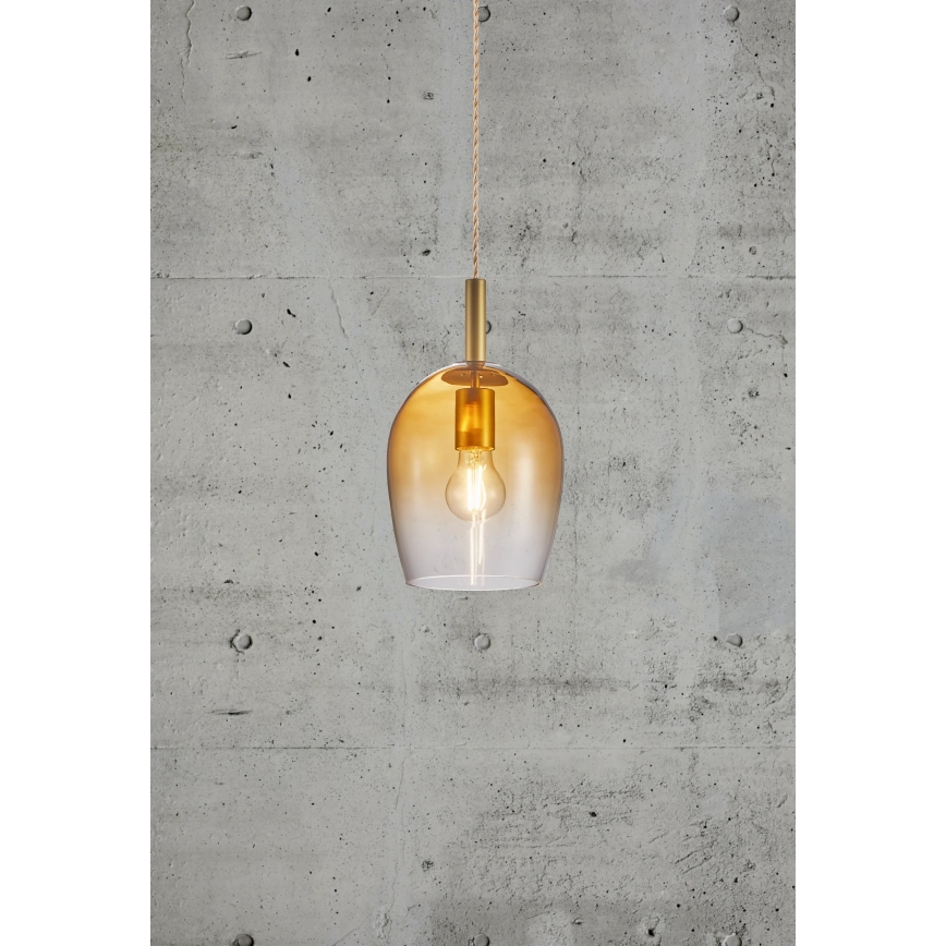 Nordlux - Luster na sajli UMA 1xE27/40W/230V prečnik 18 cm braon/dimljeno