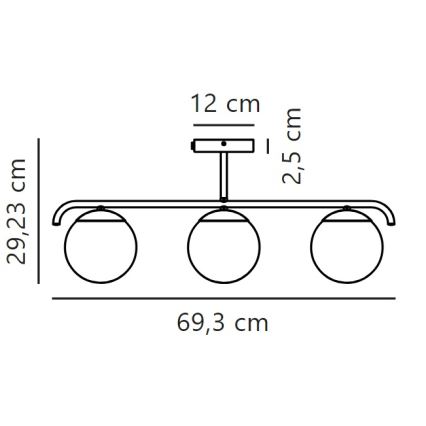 Nordlux - Luster na šipci GRANT 3xE14/25W/230V crna
