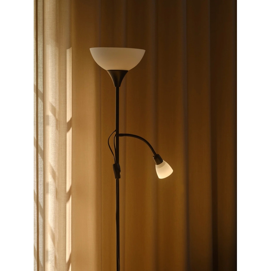 Nordlux - Podna lampa LAURIA 1xE27/40W/230V + 1xE14/15W crna