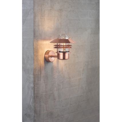 Nordlux - Spoljašnja zidna lampa BLOKHUS 1xE27/60W/230V IP54 bakrena