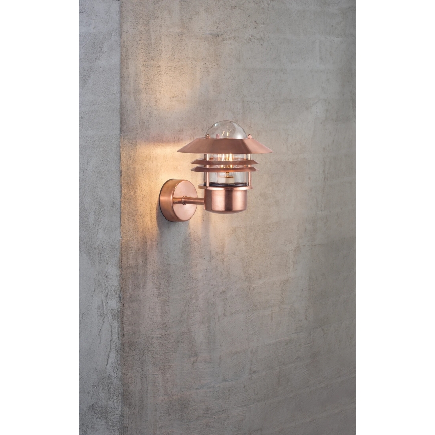Nordlux - Spoljašnja zidna lampa BLOKHUS 1xE27/60W/230V IP54 bakrena