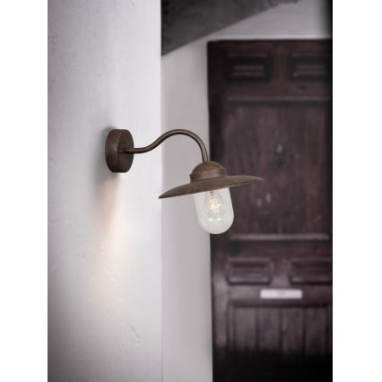 Nordlux - Spoljašnja zidna svetiljka LUXEMBOURG 1xE27/60W/230V IP54 braon/patina