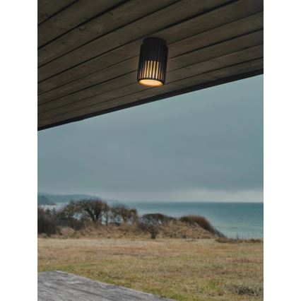 Nordlux - Spoljna plafonska lampa ALUDRA 1xE27/15W/230V prečnik 12,4 cm crna