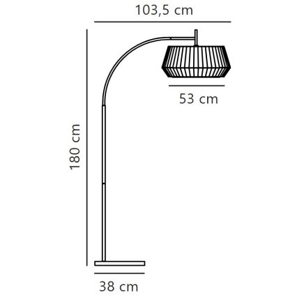 Nordlux - Stojeća lampa DICTE 1xE27/60W/230V crna/bela