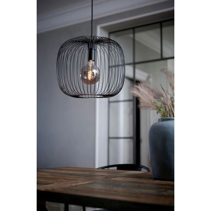 Nordlux - Viseći luster BERONI na sajli, 1xE27/60W/230V, crne boje, prečnik 40 cm
