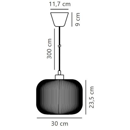 Nordlux - Viseći luster na sajli MILFORD 1xE27/40W/230V, prečnik 30 cm