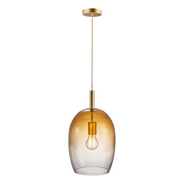Nordlux - Viseći luster na sajli UMA 1xE27/40W/230V, prečnik 23 cm, braon/dimljeno staklo