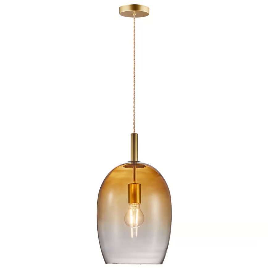Nordlux - Viseći luster na sajli UMA 1xE27/40W/230V, prečnik 23 cm, braon/dimljeno staklo