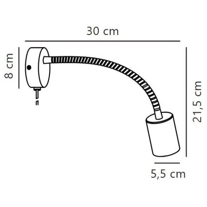 Nordlux - Zidno fleksibilno spot svetlo EXPLORE 1xGU10/7W/230V crna