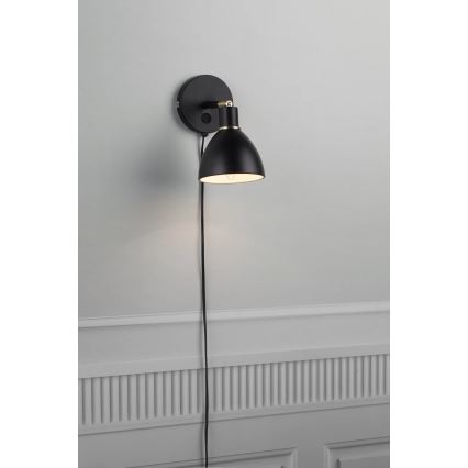 Nordlux - Zidno svetilo RAY 1xE14/25W/230V crno