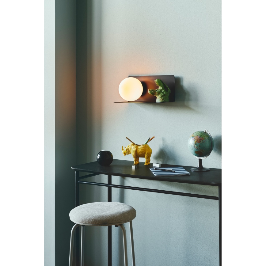 Nordlux - Zidno svetlo sa policom LILIBETH 1xE14/25W/230V crno