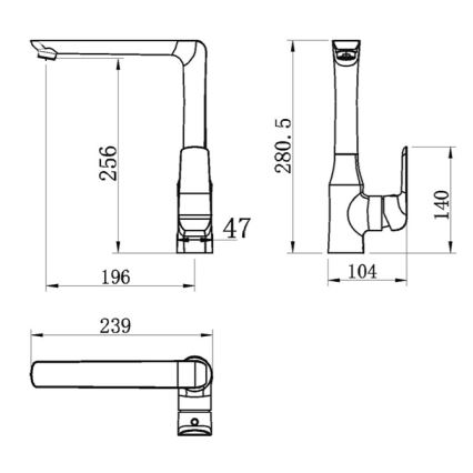 Novaservis - Baterija za sudoperu NOBLESS TINA sjajni hrom