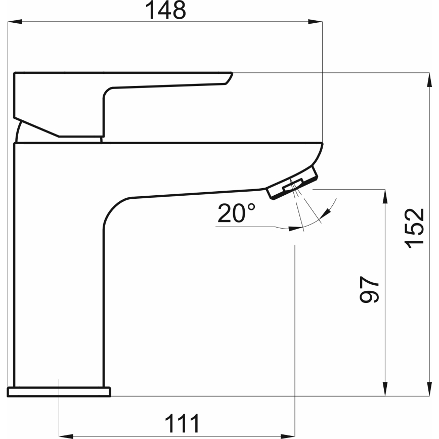 Novaservis - Baterija za umivaonik METALIA ECO 15,2 cm mat crna