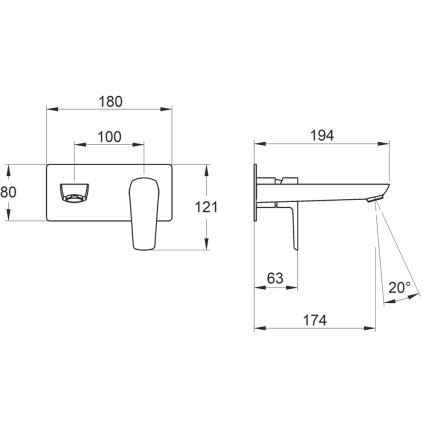Novaservis - Slavina za umivaonik za podometnu ugradnju METALIA ECO mat crna