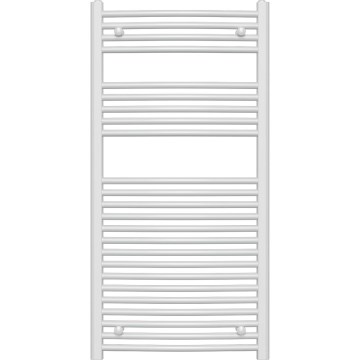 Novaservis - Peškirni rebrasti radijator za kupatilo 644W/230V 120x60 cm, beli, zaobljen