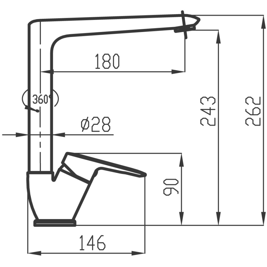 Novaservis - Slavina za sudoperu METALIA 26,2 cm sjajni hrom