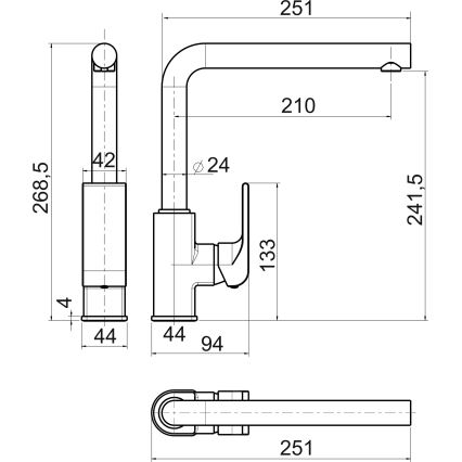 Novaservis - Slavina za sudoperu NOBLESS SHARP, sjajni hrom