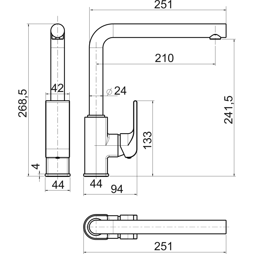 Novaservis - Slavina za sudoperu NOBLESS SHARP, sjajni hrom
