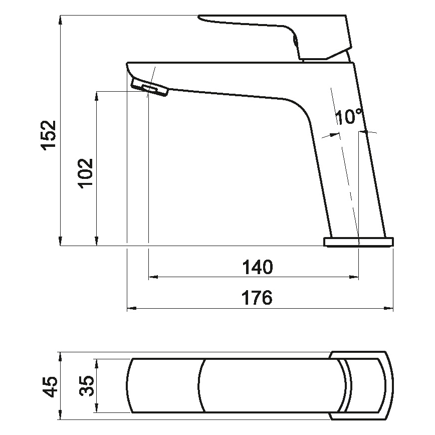 Novaservis - Slavina za umivaonik NOBLESS EGO mat crna