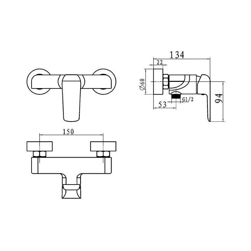 Novaservis - Tuš baterija NOBLESS TINA sjajni hrom