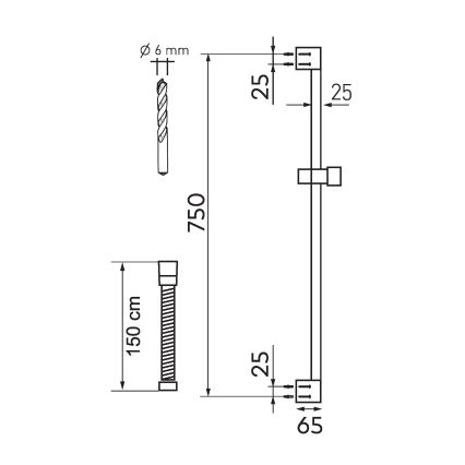 Novaservis - Tuš set ECO, sjajni hrom