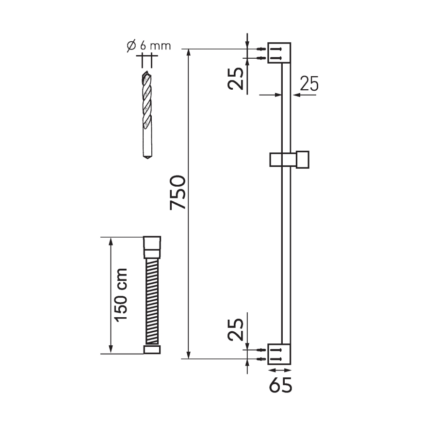 Novaservis - Tuš set ECO, sjajni hrom