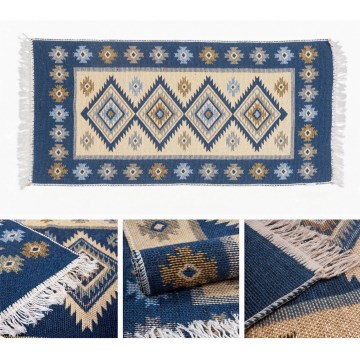 Obostrani orijentalni tepih KILIM 80x150 cm plava/bež