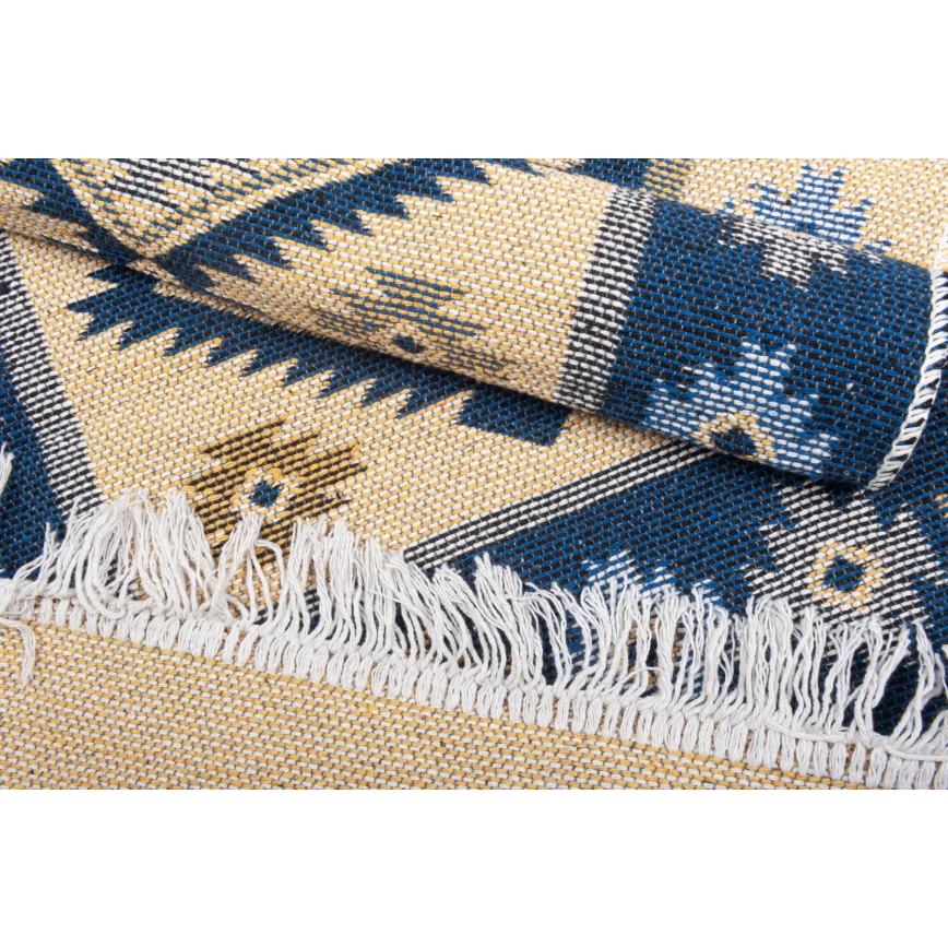 Obostrani orijentalni tepih KILIM 80x150 cm plava/bež