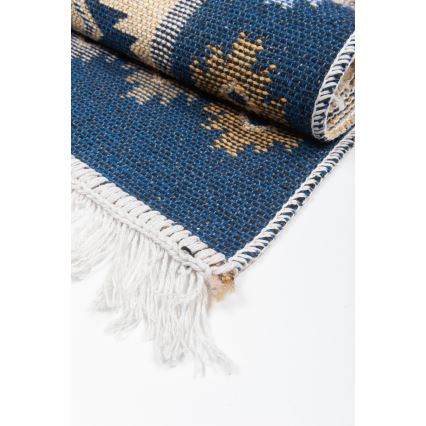 Obostrani orijentalni tepih KILIM 80x150 cm plava/bež