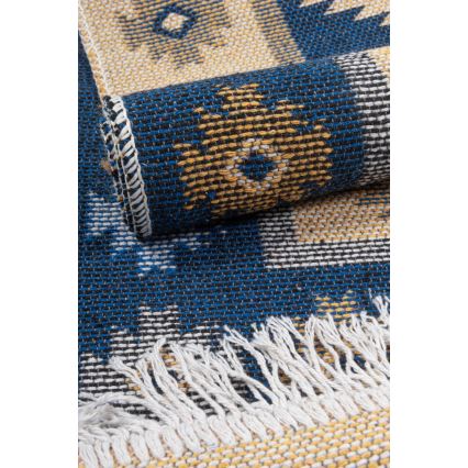 Obostrani orijentalni tepih KILIM 80x150 cm plava/bež