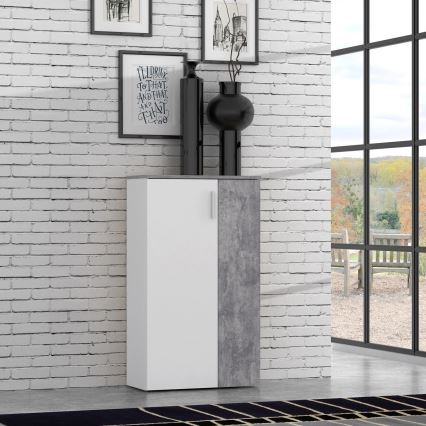 Obućarnik ETON bela/siva beton