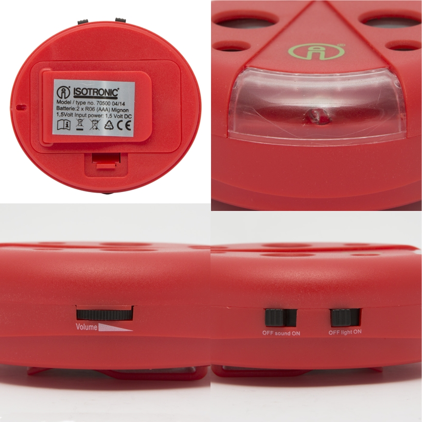 Odganjač glodara sa LED osvetljenjem, 2xAAA, u obliku bubamare