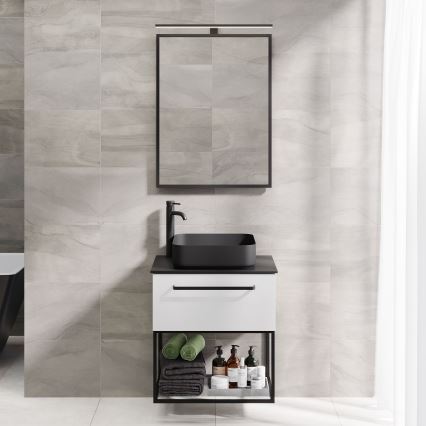 Ogledalo za kupatilo BORGSTED 60x80 cm, crno