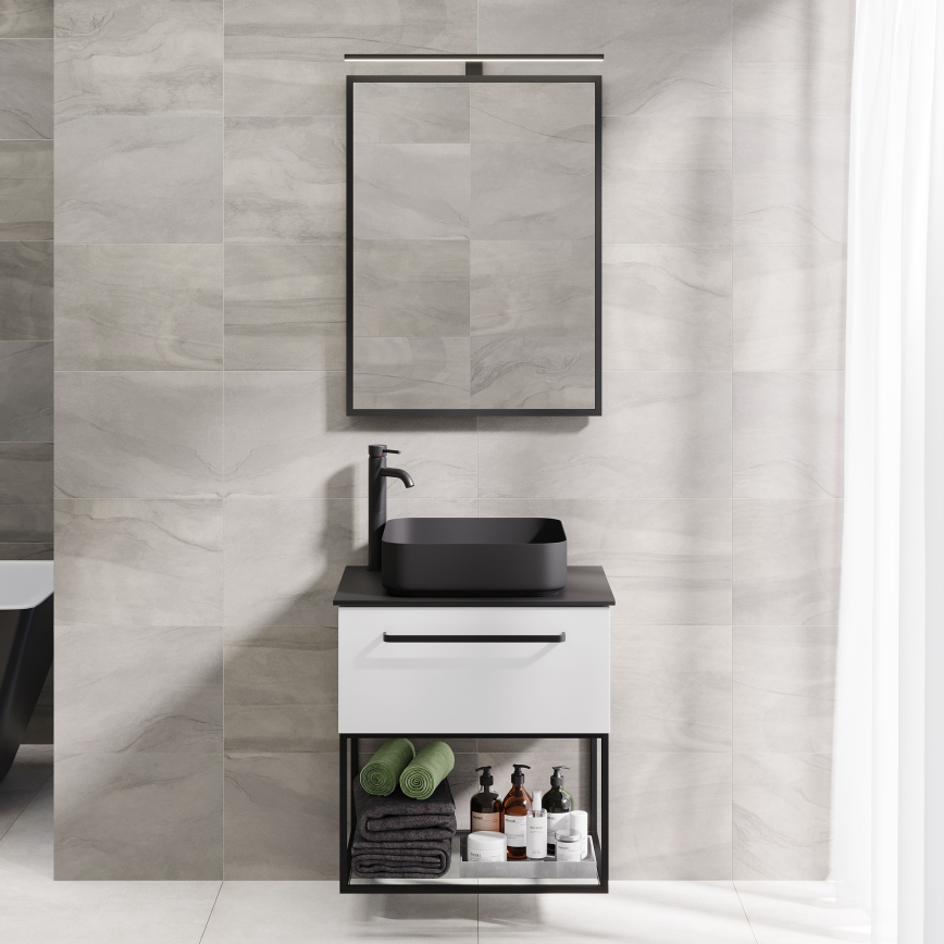 Ogledalo za kupatilo BORGSTED 60x80 cm, crno