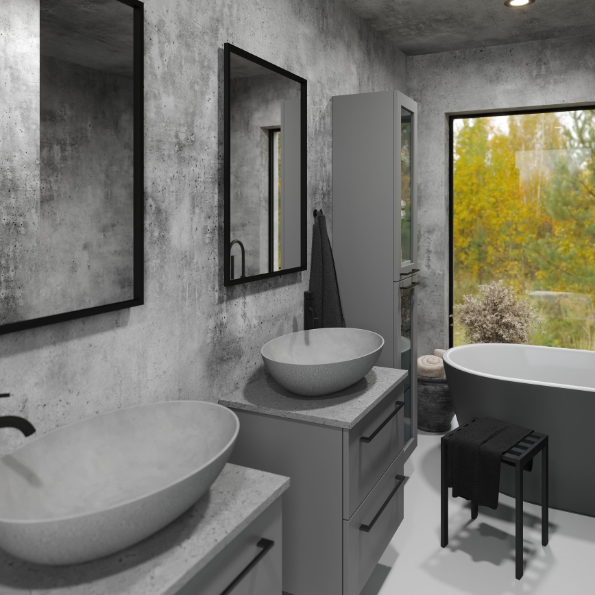 Ogledalo za kupatilo BORGSTED 60x80 cm, crno