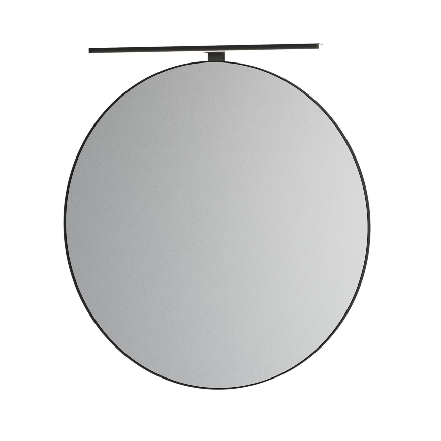 Ogledalo za kupatilo BORGSTED, prečnik 80 cm, crno