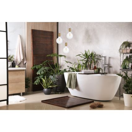 Okrugli luster na sajli MIROS 3xE27/60W/230V, beli/zlatni