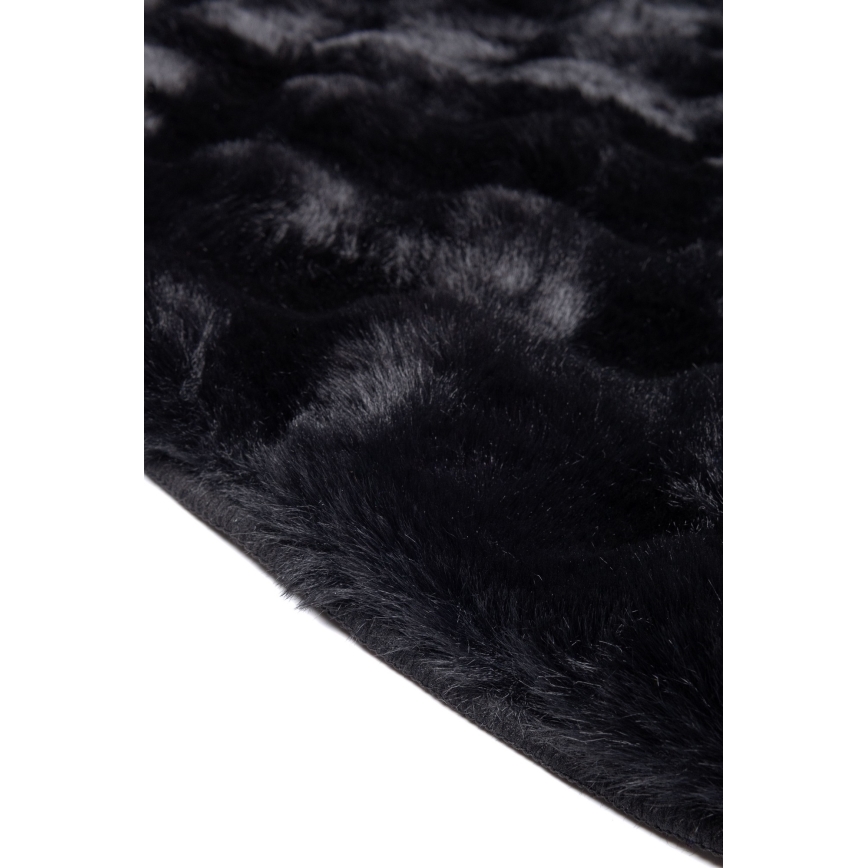 Okrugli tepih RABBIT BUBBLE 160 cm, crne boje