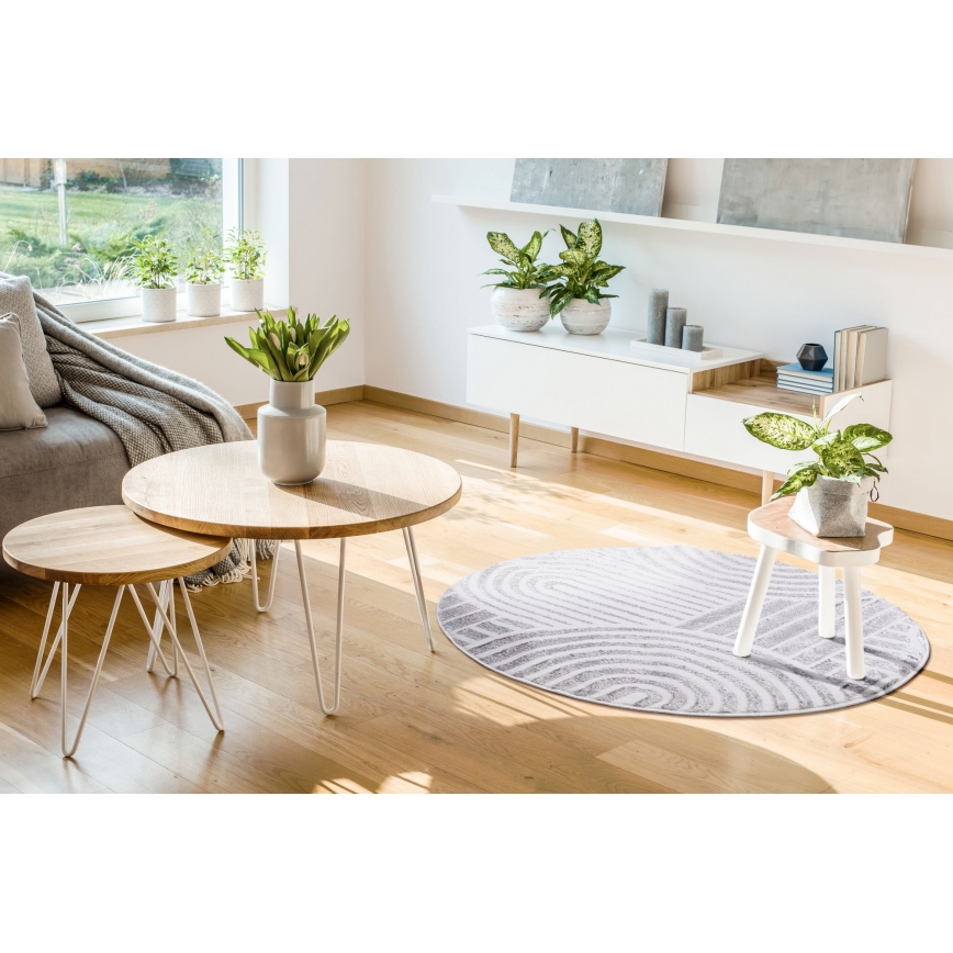 Okrugli tepih SALAMANCA 100 cm, sivo-beli