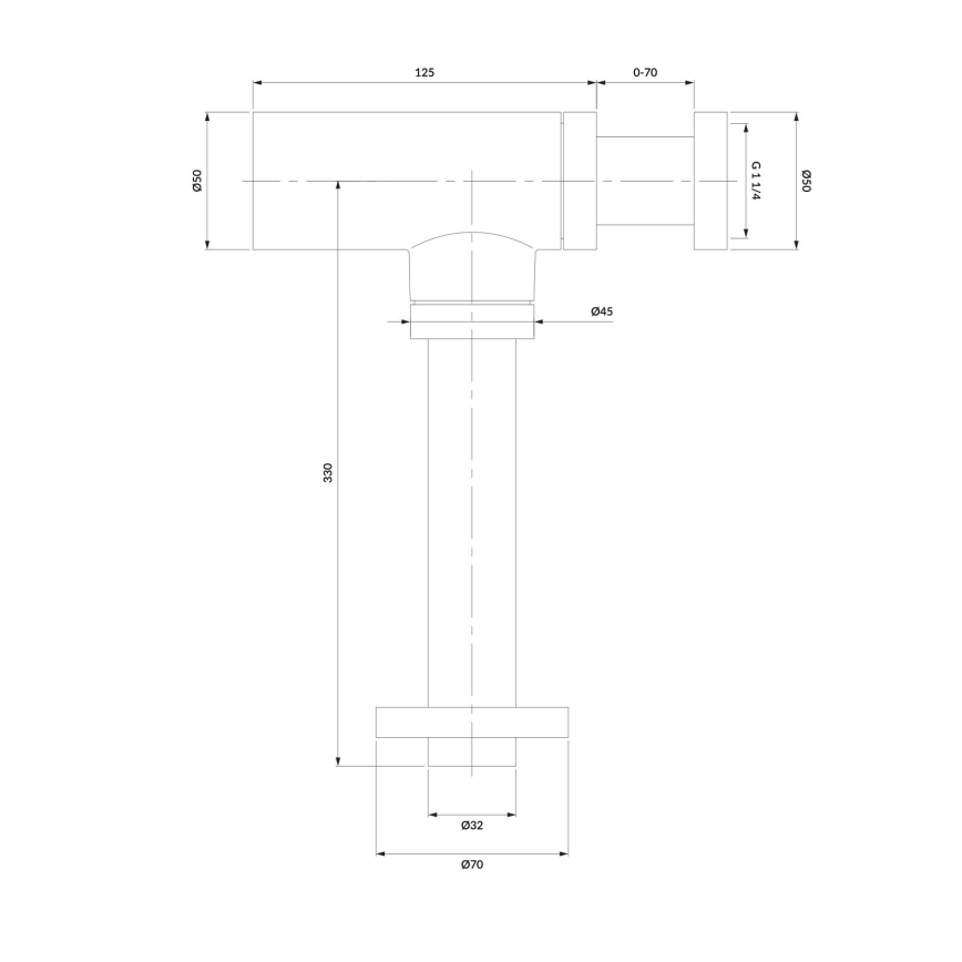 OMNIRES A186CPB - Sifon za umivaonik TRAP četkani bakar