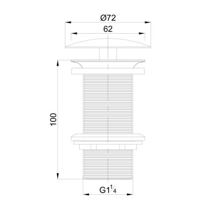 OMNIRES A82CR - Odliv za umivaonik DRAIN, prečnik 7,2 cm, sjajni hrom