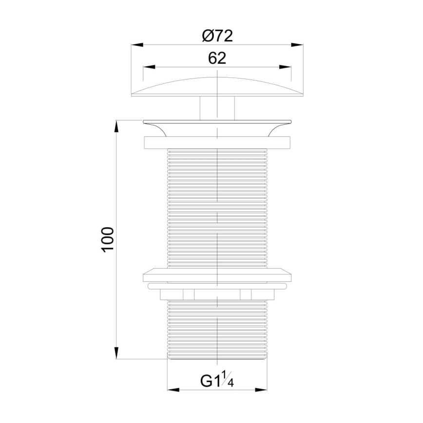 OMNIRES A82CR - Odliv za umivaonik DRAIN, prečnik 7,2 cm, sjajni hrom