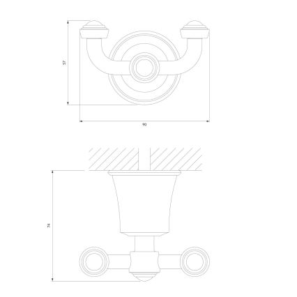 OMNIRES AL53120CR - Zidna kukica ART LINE sjajni hrom